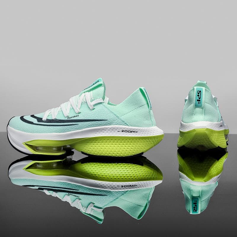 Marathon Air Cushion Casual Men Sports Running Shoes Breathable Lightweight Womens Comfortabl Athletic Nonskid Sneakers Footwear 42 green