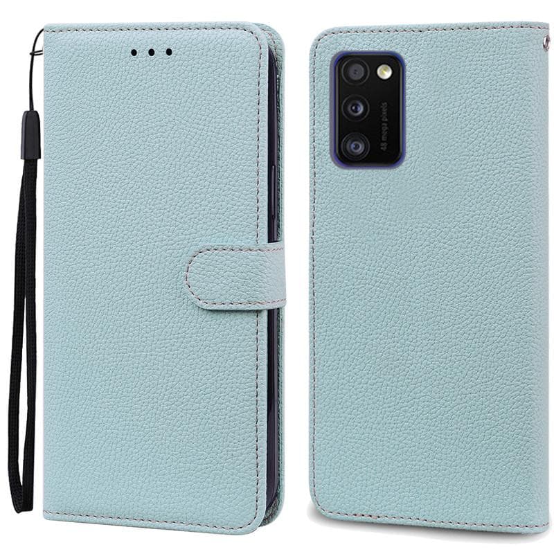 A41 Case For Samsung Galaxy A41 Case Wallet Leather Filp Case For Samsung A41 A 41 Case A415F Soft Silicone Cover Coque Fundas For Samsung A41 light blue