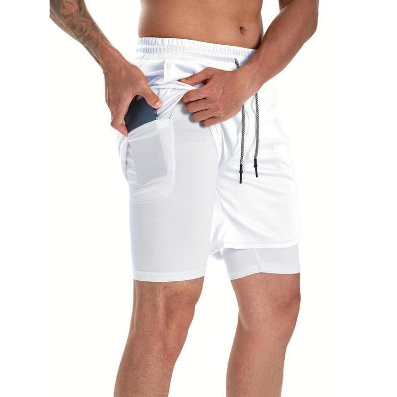 Running Fitness Sports and Casual Shorts for Men In Summer New Loose Basketball Multi-pocket Double-layer Shorts S