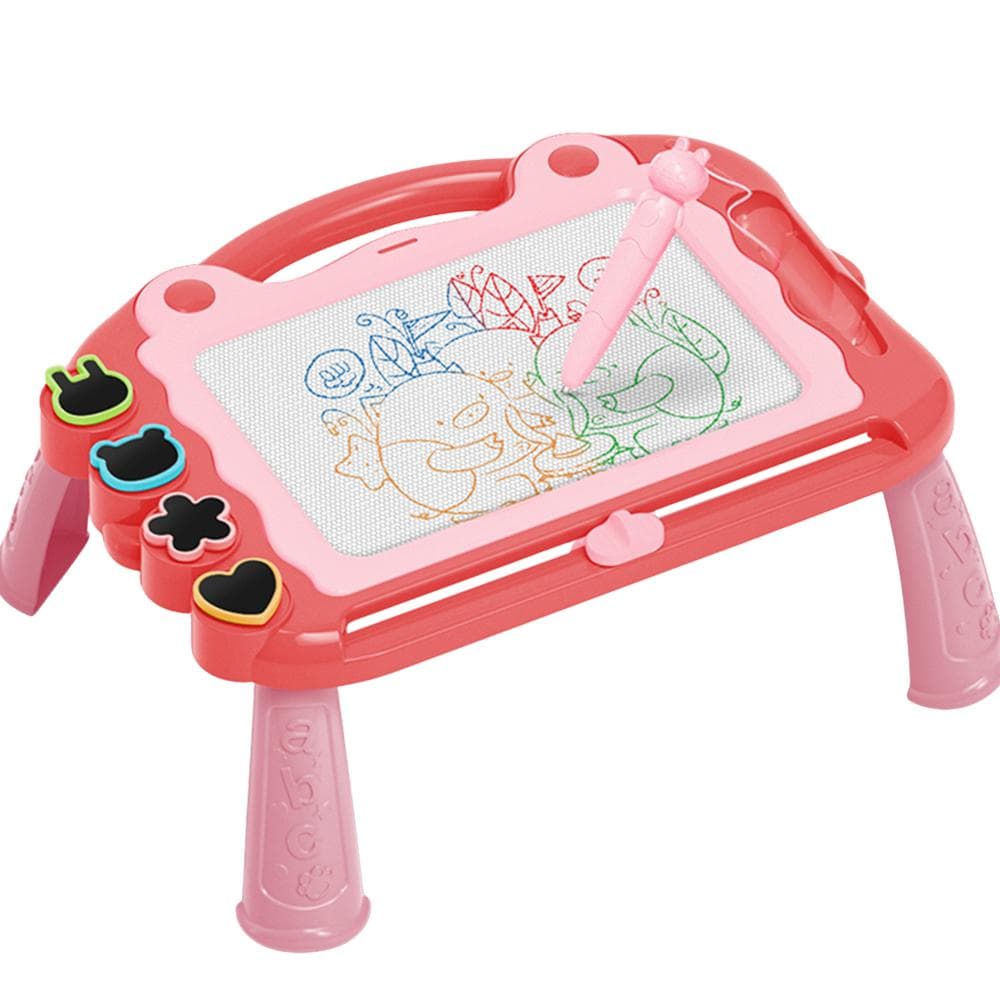 Magnetic Drawing Board for Toddler Kids Painting Writing Pad for Sketch Toy 2-3 Year with 4 Stamps 0 pink