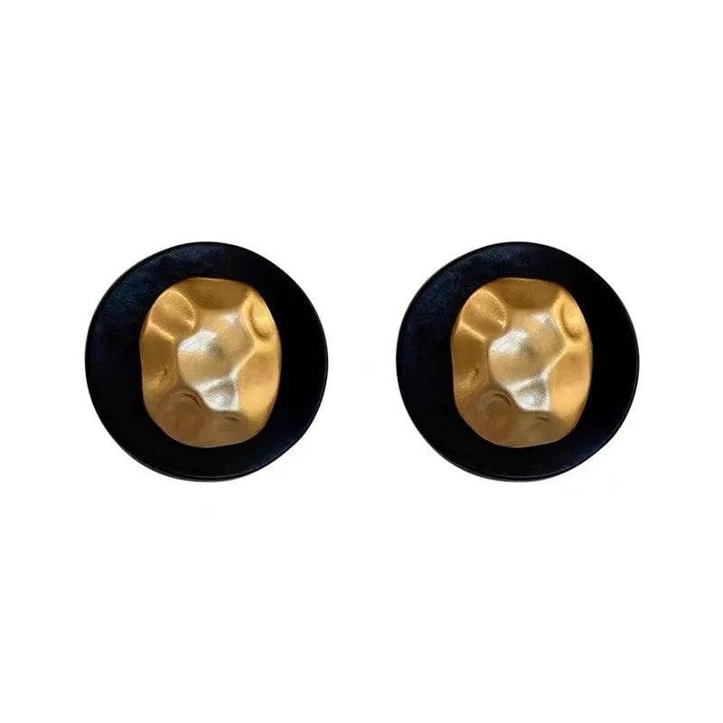 Personality Black Geometric Stud Earrings For Women Gold Color Earrings Trendy Jewelry Party Gifts