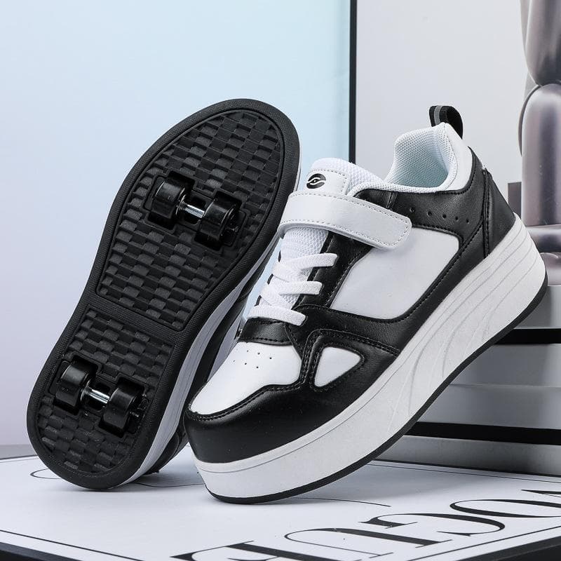 Children's Shape-shifting Shoes Four-wheel Runaway Shoes Boys and Girls Dual-purpose Roller Skates Double-row Roller Skates Adult 38