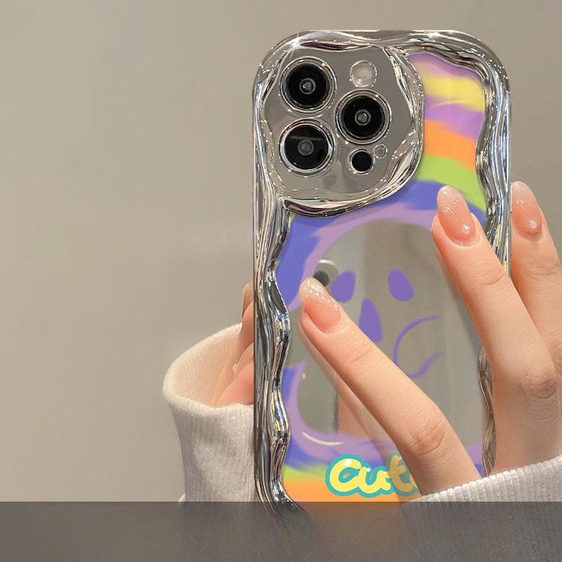 Funny Rainbow Ghost Applicable To Apple 15 Mobile Case IPhone 14/13pro Silver Plated 12 Creative XS Silicone iPhone 7 Plus