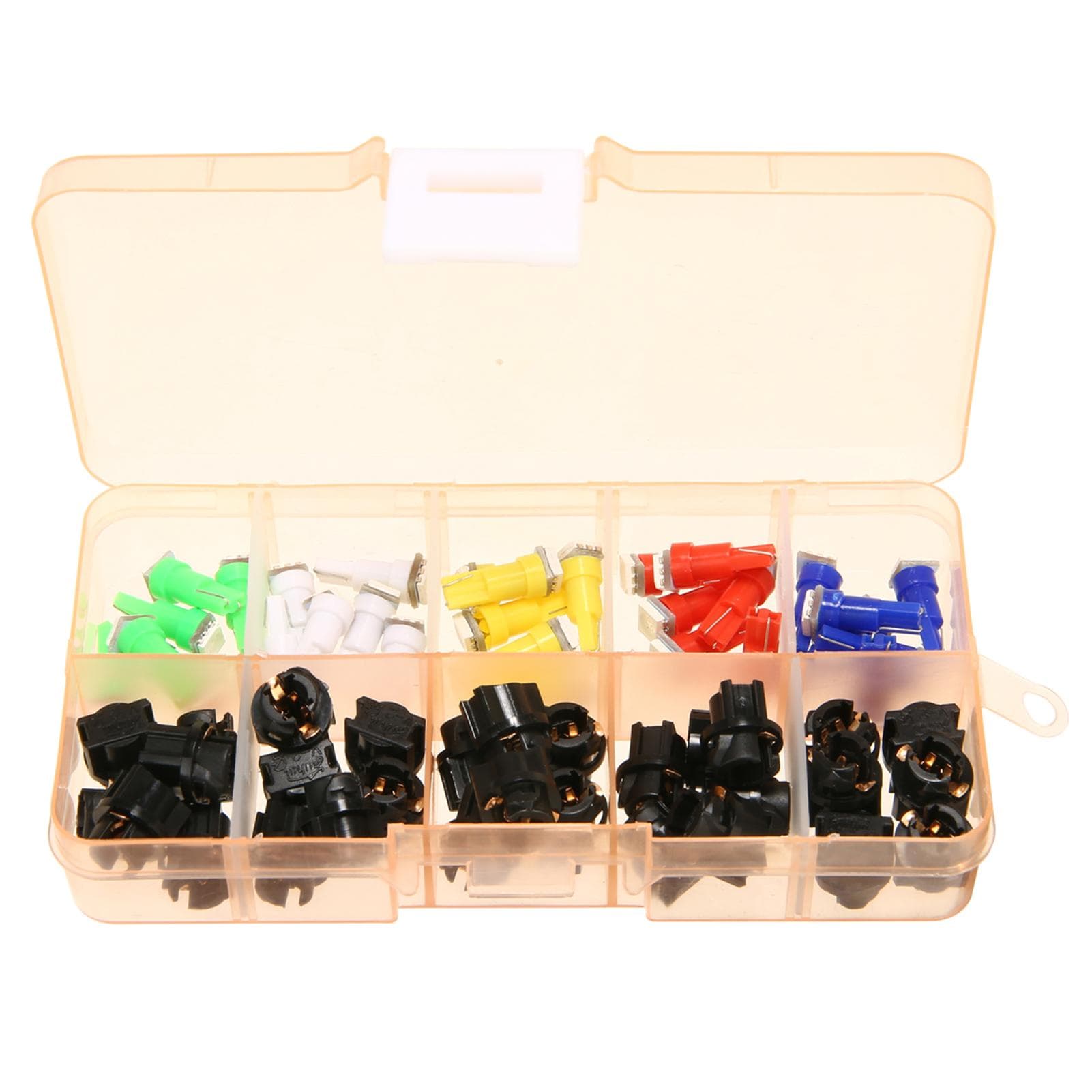 30pcs Car Auto T5 T10 5050 SMD LED Light Bulbs Instrument Panel Dashboard Light Bulbs Lamp 12V 5 multicolour