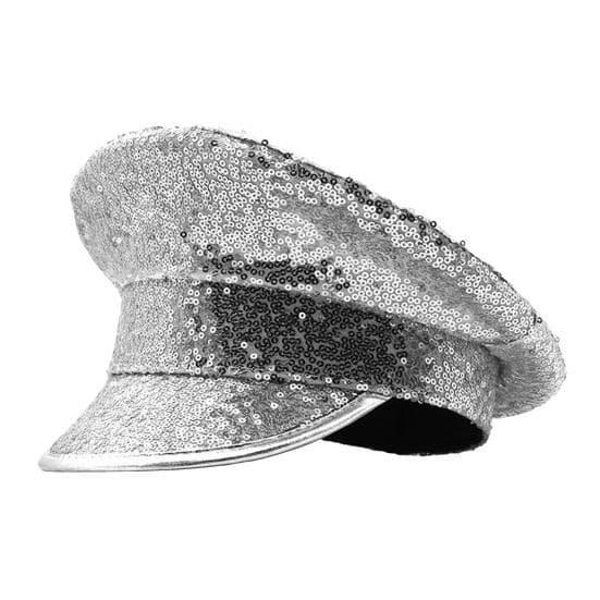 Performance Sequin Hat Unisex Lightweight Party Cosplay Sergeant Cap Festival Photo Prop Women Men Captain Birthday Sailor Hat silver