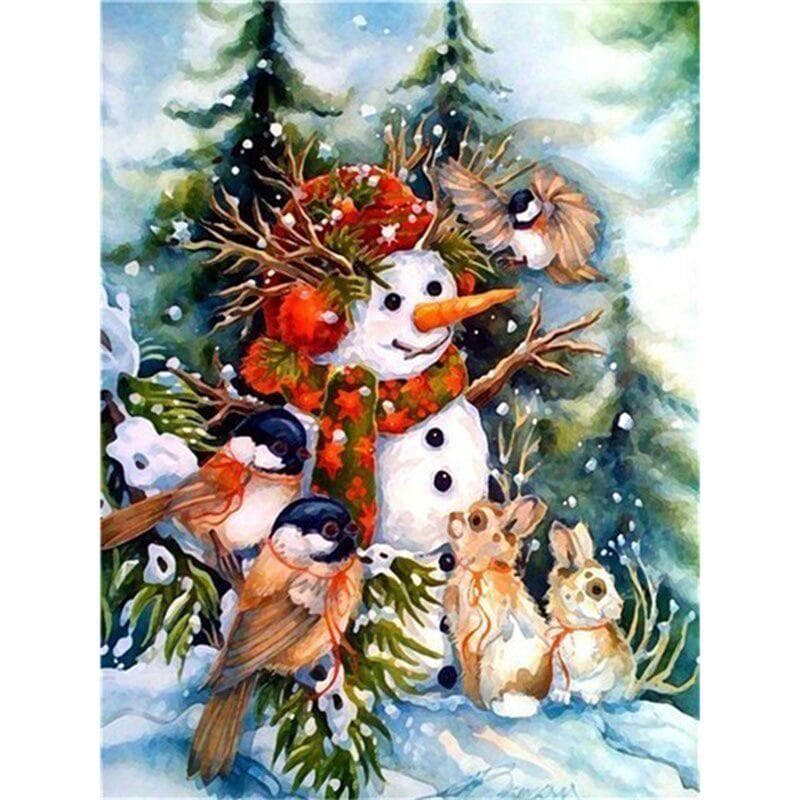 DIY 5D Diamond Painting Snowman Christmas Diamond Embroidery Cross Stitch 20X30CM
