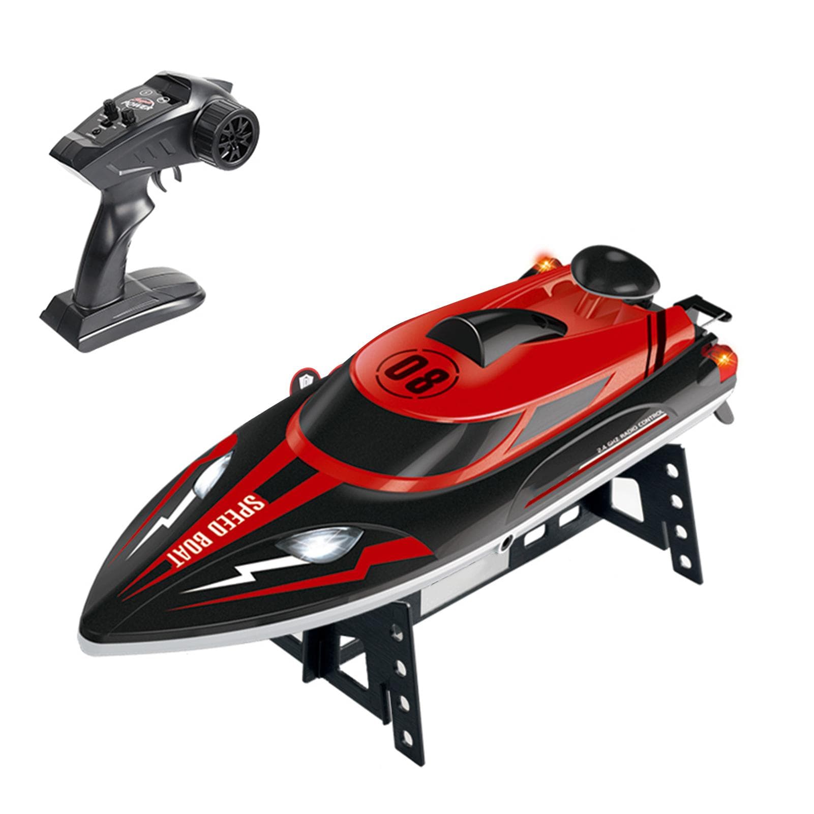 RC Boat Remote Control Boats 25km/h High Speed 2.4GHz RC Boat Toy Gift for Kids Adults Boys Capsize red