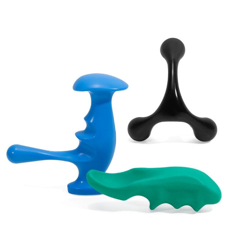 Manual Trigger Point Massage Tool and Thumb Saver for Full Body Deep Tissue Massage with 3-Legged Massage Knobs