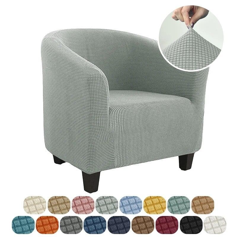 Club Chair Cover Stretch Tub Chair Slipcover Solid Color Sofa Cover Polar Fleece Couch Covers for Study Bar Counter Living Room 1pcs