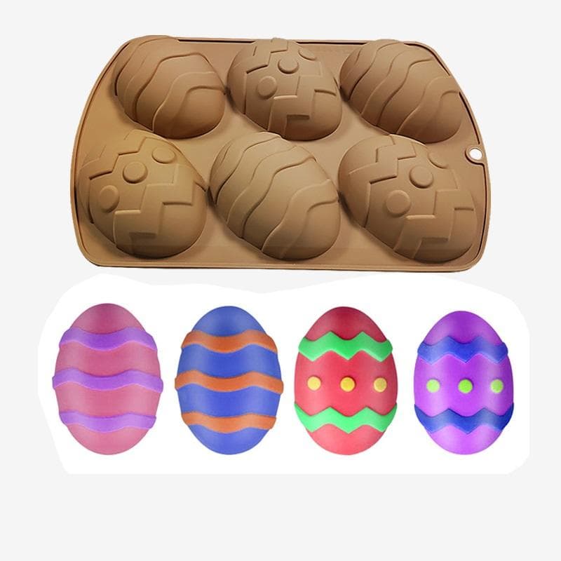1Pcs Easter Egg Half Sphere Shape Silicone Chocolate Mold DIY Baking Pudding Chocolate Cake Mold Pastry Kitchen Accessories Tool brown