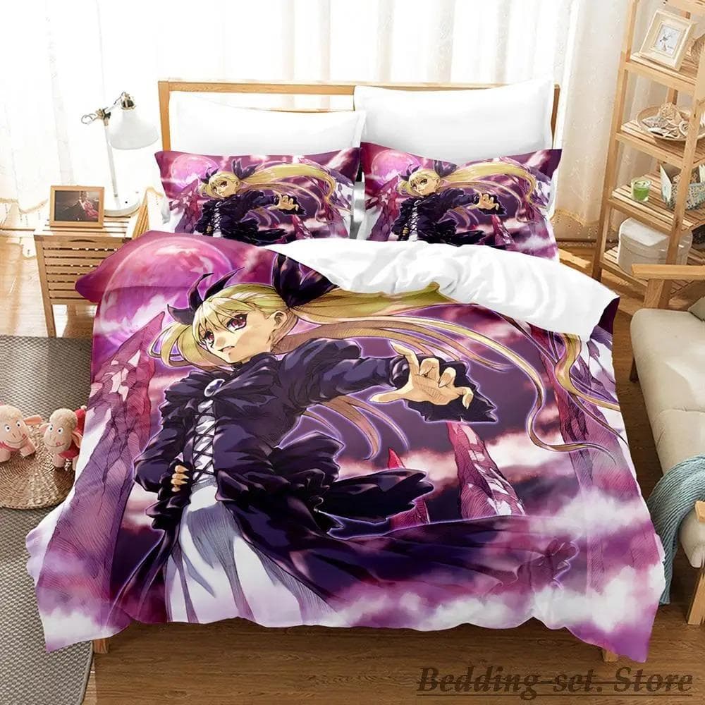 New Dance In The Vampire Bund Bedding Set Single Twin Full Queen King Size Bed Set Adult Kid Bedroom Duvetcover Sets Anime 70x133cm 2pcs