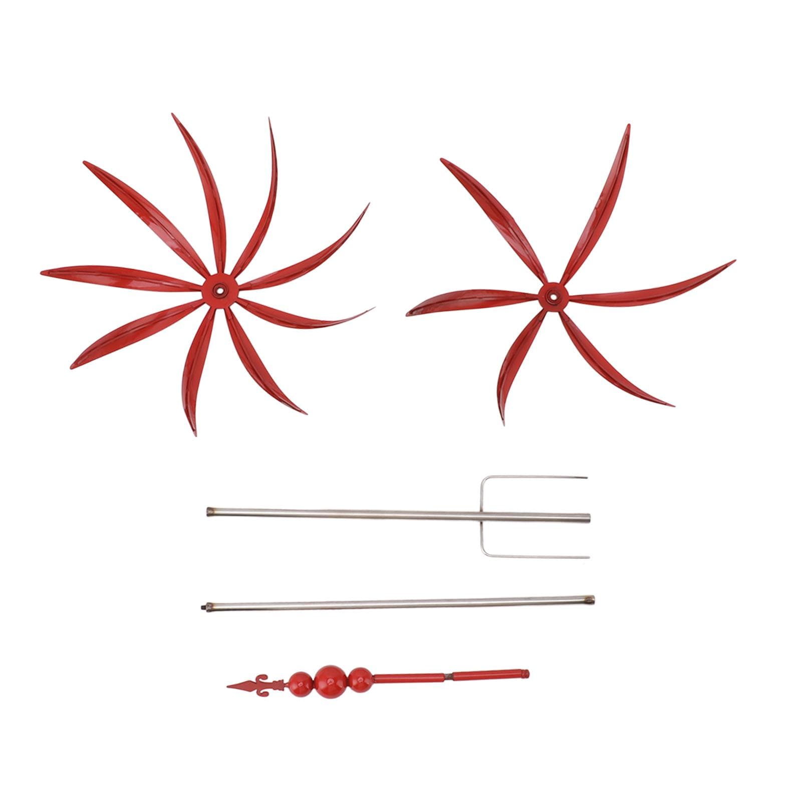 Garden Wind Spinner Iron Waterproof Dancing Wind Sculpture Red Outdoor Decoration for Patio