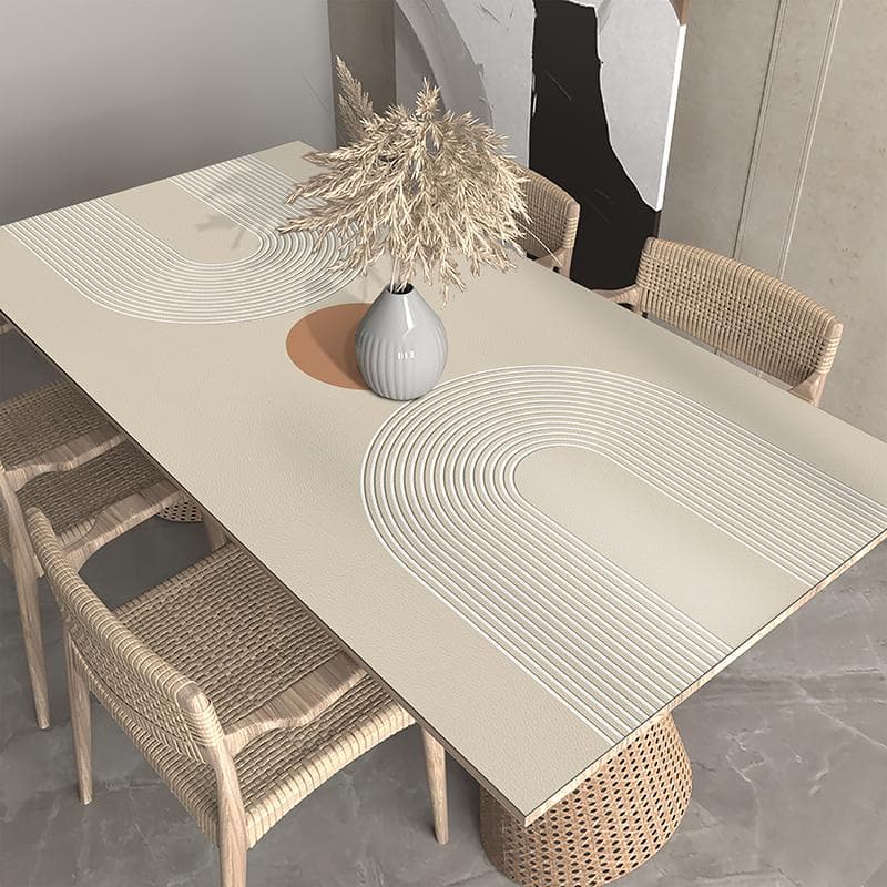 Waterproof Tablecloth for Dining Table Decoration Accessories Oil-proof Kitchen Restaurant Desk Mat Beige PvcTable Cloth No-wash 75x150cm