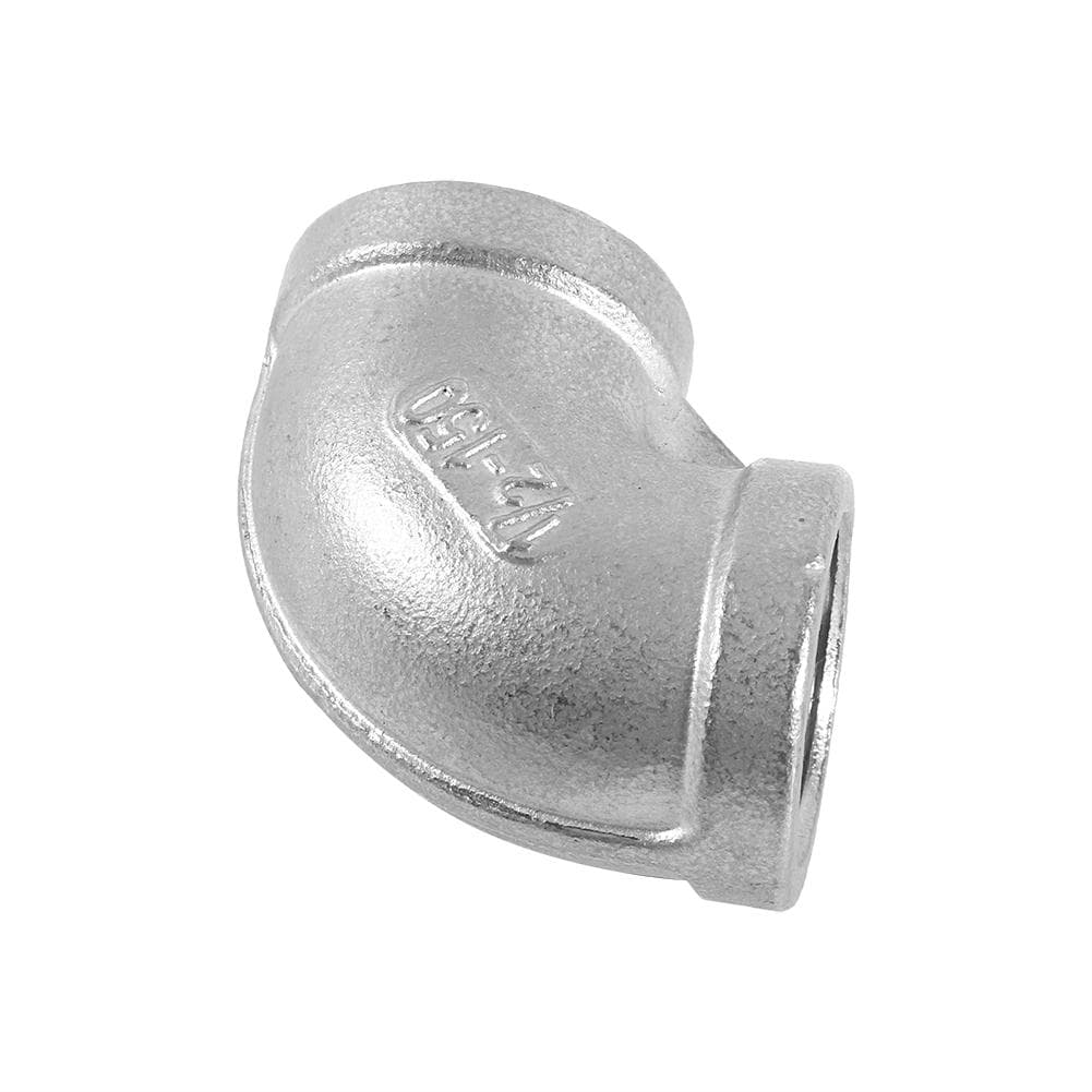 12 Elbow Pipe Connector 90 Degree Angled Stainless Steel Female Threaded DN15