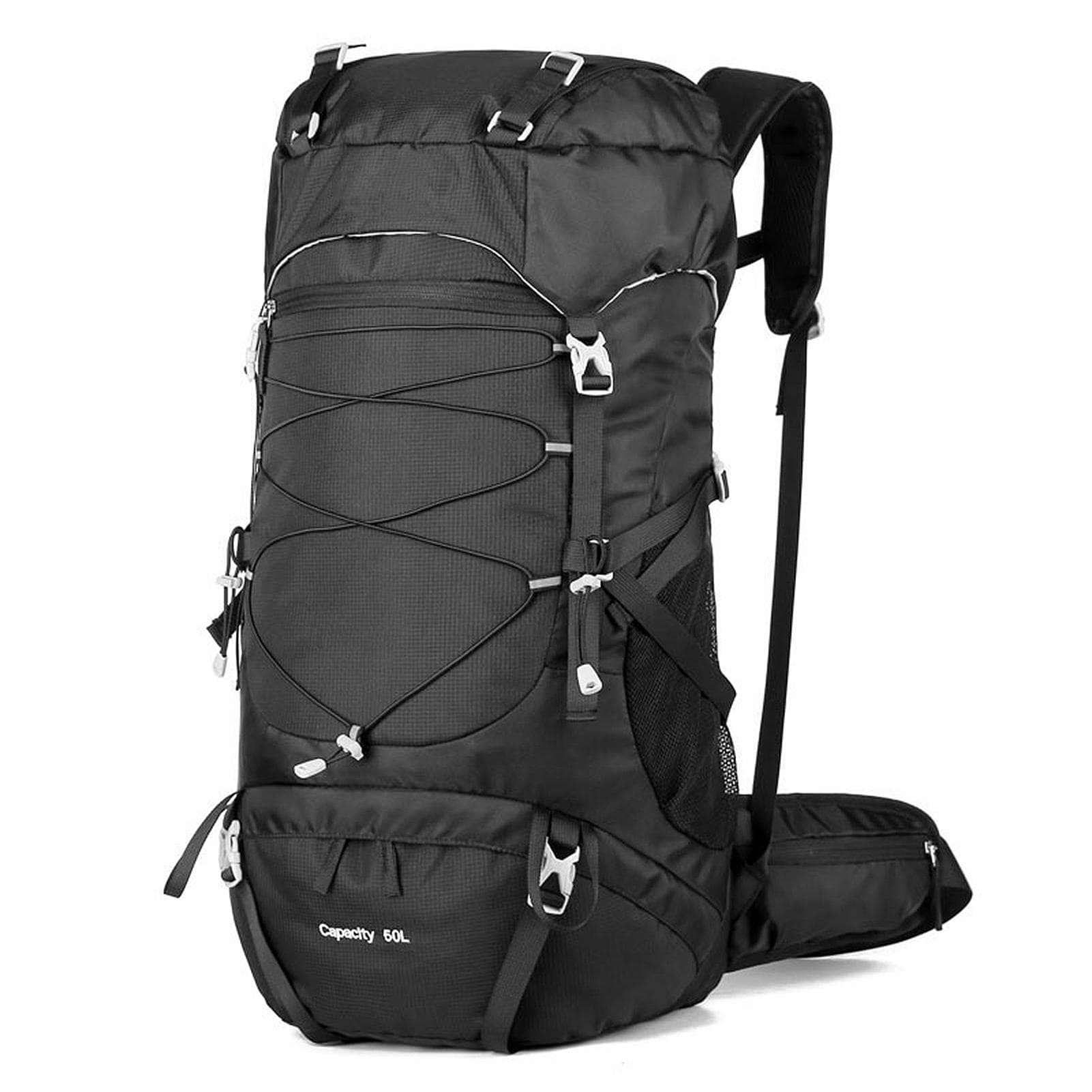 50L Waterproof Hiking Backpack Travel Camping Mountaineering Backpack Outdoor Sport Daypack Bag black