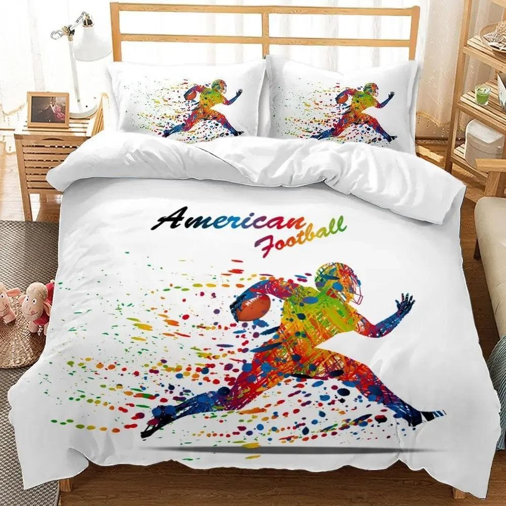 Sport Rugby 3D Print Comforter Bedding Set Cartoon Scenery Adult Europe Queen Twin Single Size Duvet Cover Set Pillowcase Luxury 70x133cm 2pcs