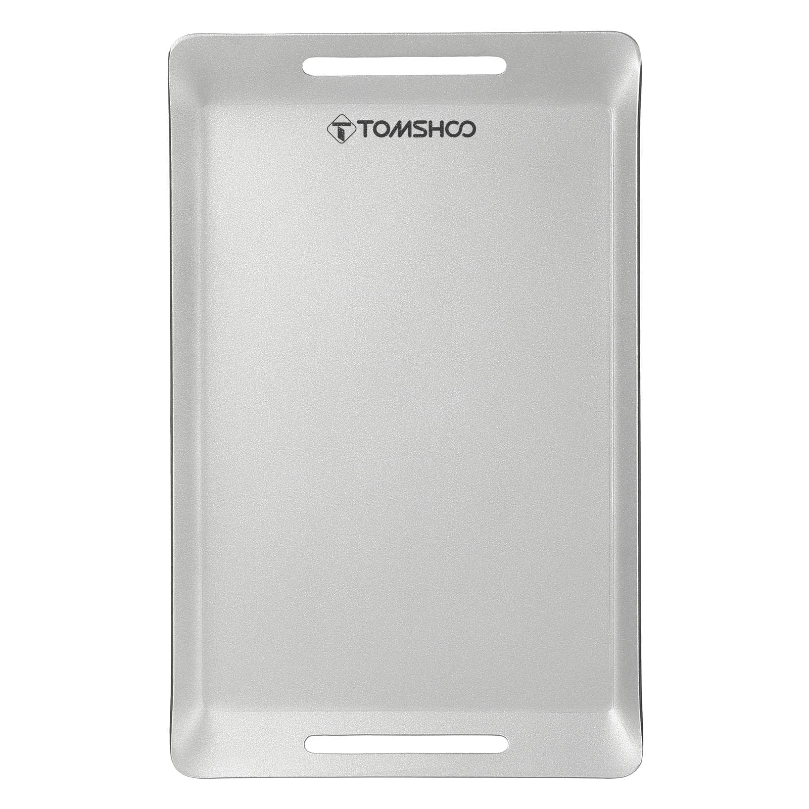 TOMSHOO Mini Stainless Steel Grill Pan Outdoor BBQ Picnic Grill Pan Cutting Chopping Board for Camping Backpacking Hiking silver