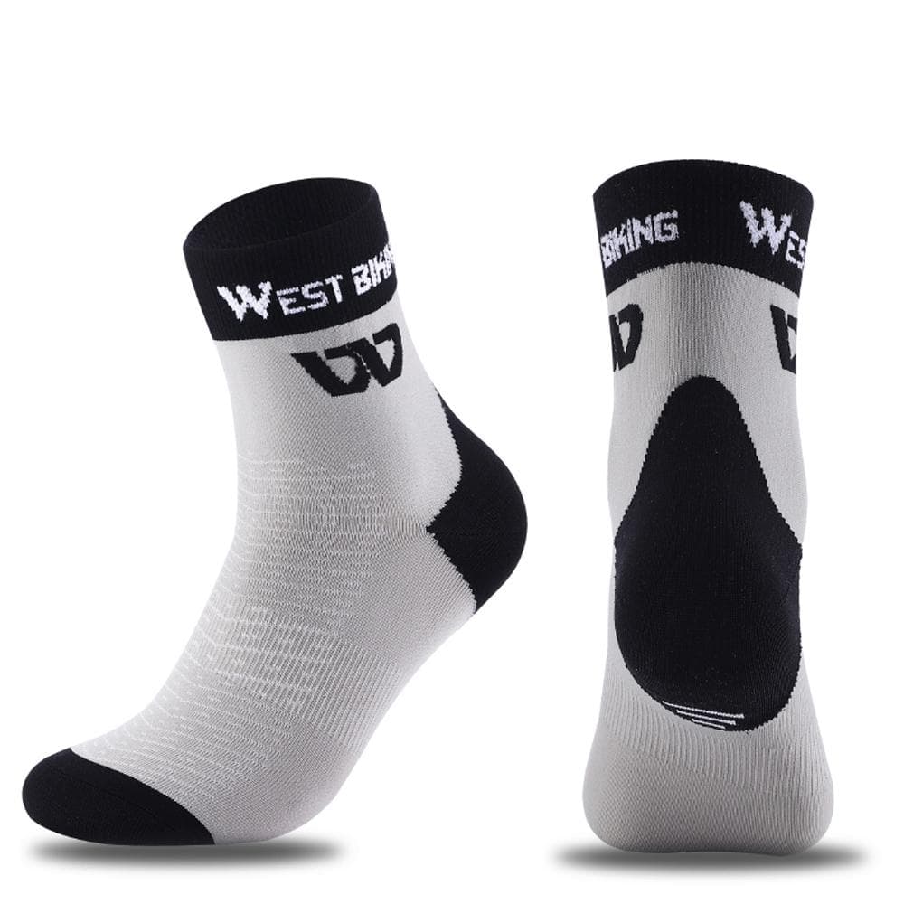 Bike Riding Midcalf Socks Bicycle Cycling Socks Soft Breathable Sports Socks Comfortable High grey