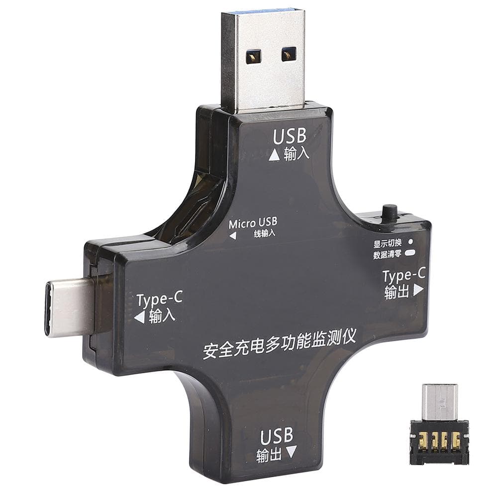 USB Power Meter Charger Tester Multimeter Current Meter Voltmeter DC Type C HD IPS Color Screen