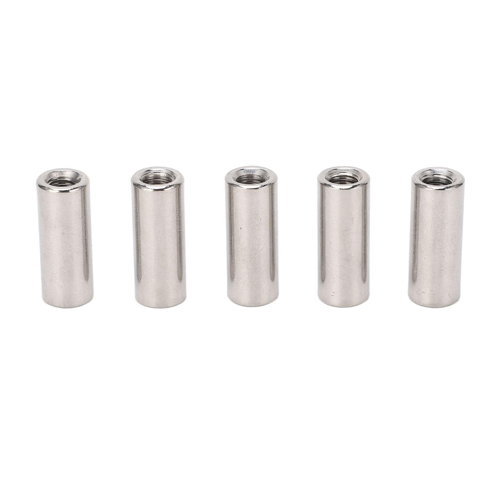 20 Pcs Round Connector Nut M6x1.0 10 L25mm Rod Coupling Nuts Stainless Steel Threaded Sleeve Rod