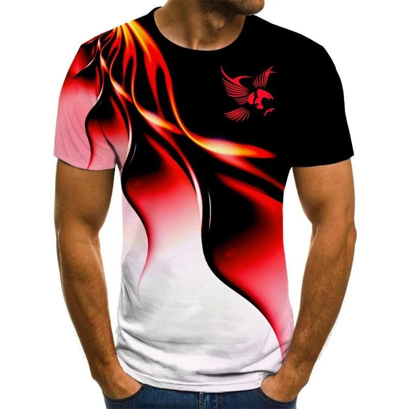 Eagle 3D Print Men's T-shirt Breathable Street Harajuku Streetwear Short Sleeve Men Women Hip Hop Casual Oversized Tops M