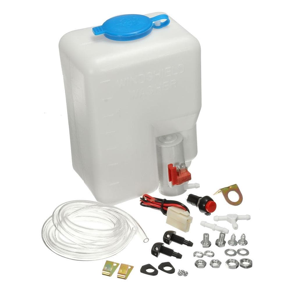 Universal Washer Bottle Tank Kit Pump 12V 1.8L Windshield Wiper System Reservoir 1 Kit