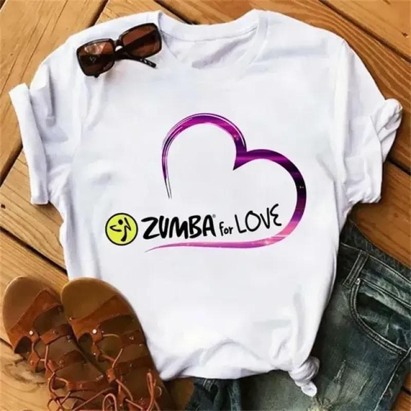 Zumba Graphic Tshirt Women's Clothing Fitness Dance Letter Printed Tees Summer Shirt Sport Gymnastics Femme Fashion T-Shirt Tops XXXL