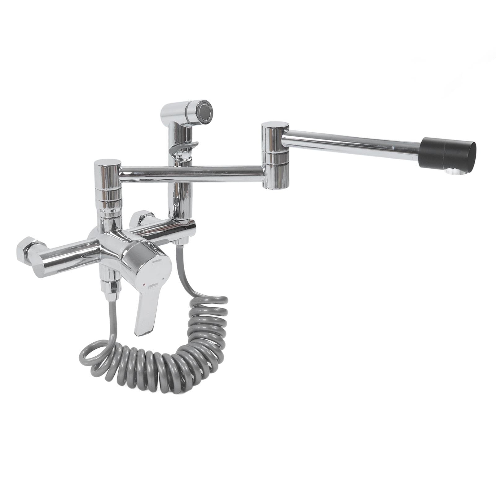 G1/2 Bathtub Faucet Set Wall Mounted Copper Silver Multifunctional Foldable Bathroom Faucet Set