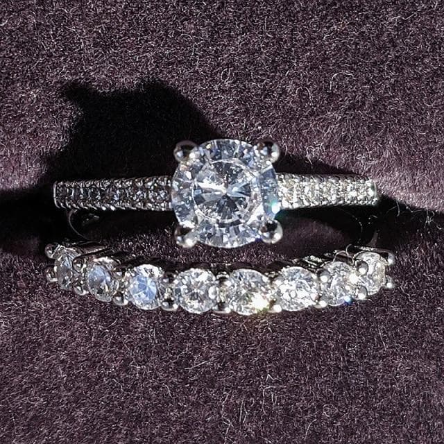 925 Sterling Silver Luxury Bold Big Wedding Rings Set for Bridal Women Engagement African Finger Christmas Gift Jewelry R4428 7