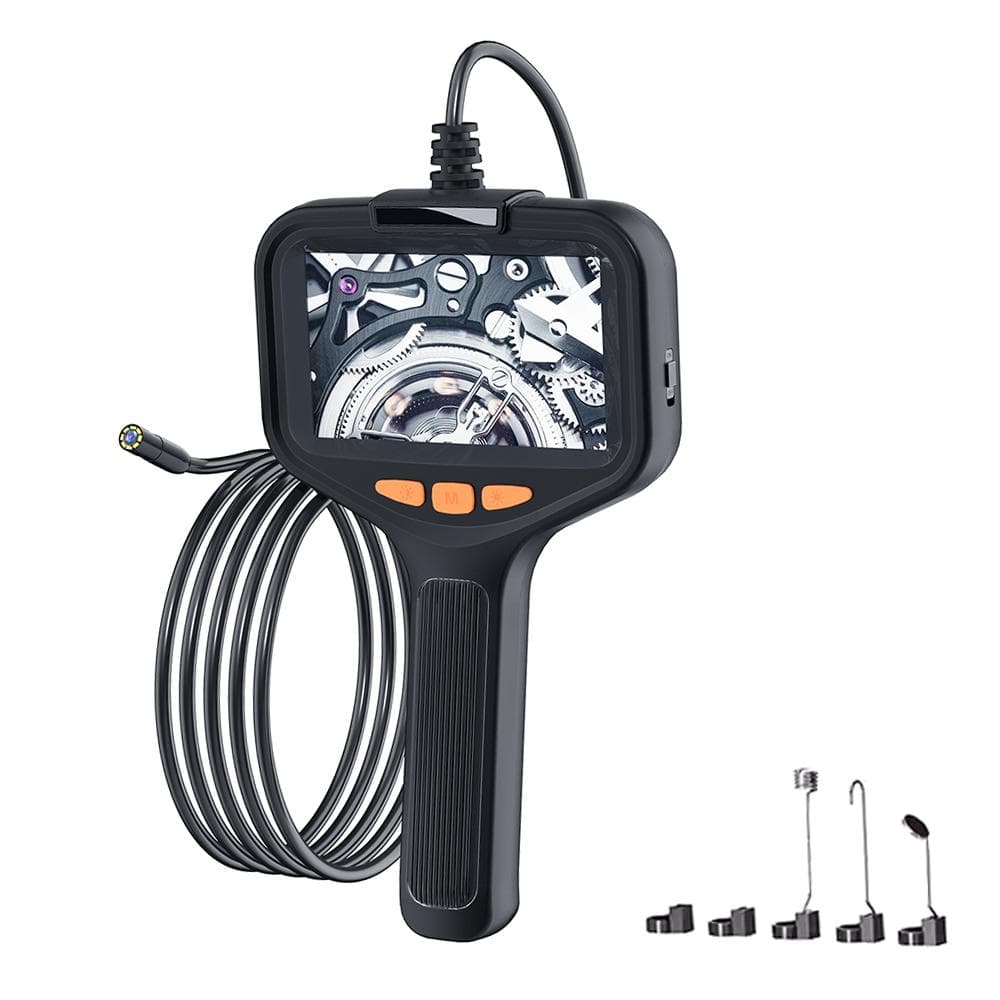 Endoscope Camera with Light, HD 1080P Borescope with 4.3'' Screen 8 Adjustable LED Lights, 5m black
