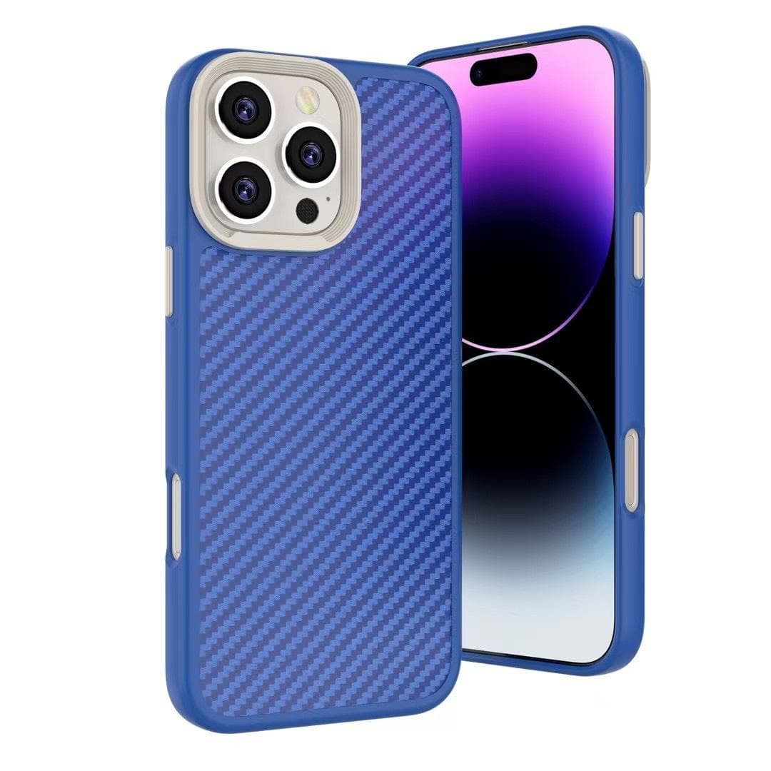Applicable To IPhone16promax Mobile Phone Case Carbon Fiber Solid Color Apple 15/14 Silicone Anti-fall Protection Apple 16Plus