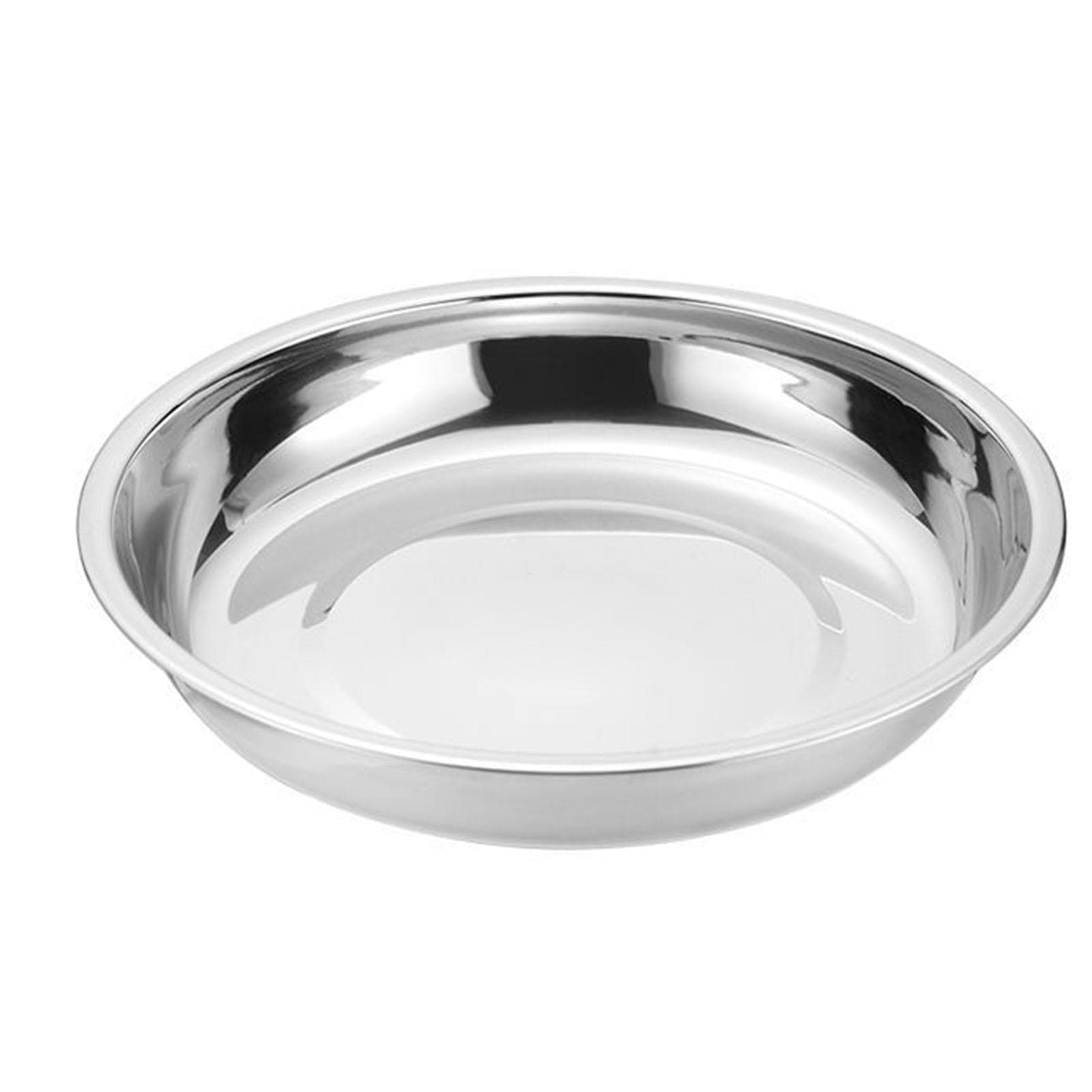 Metal Dinner Plates 304 Stainless Steel Round Camping Plates Thickened Soup Plate Tableware Tool S Small