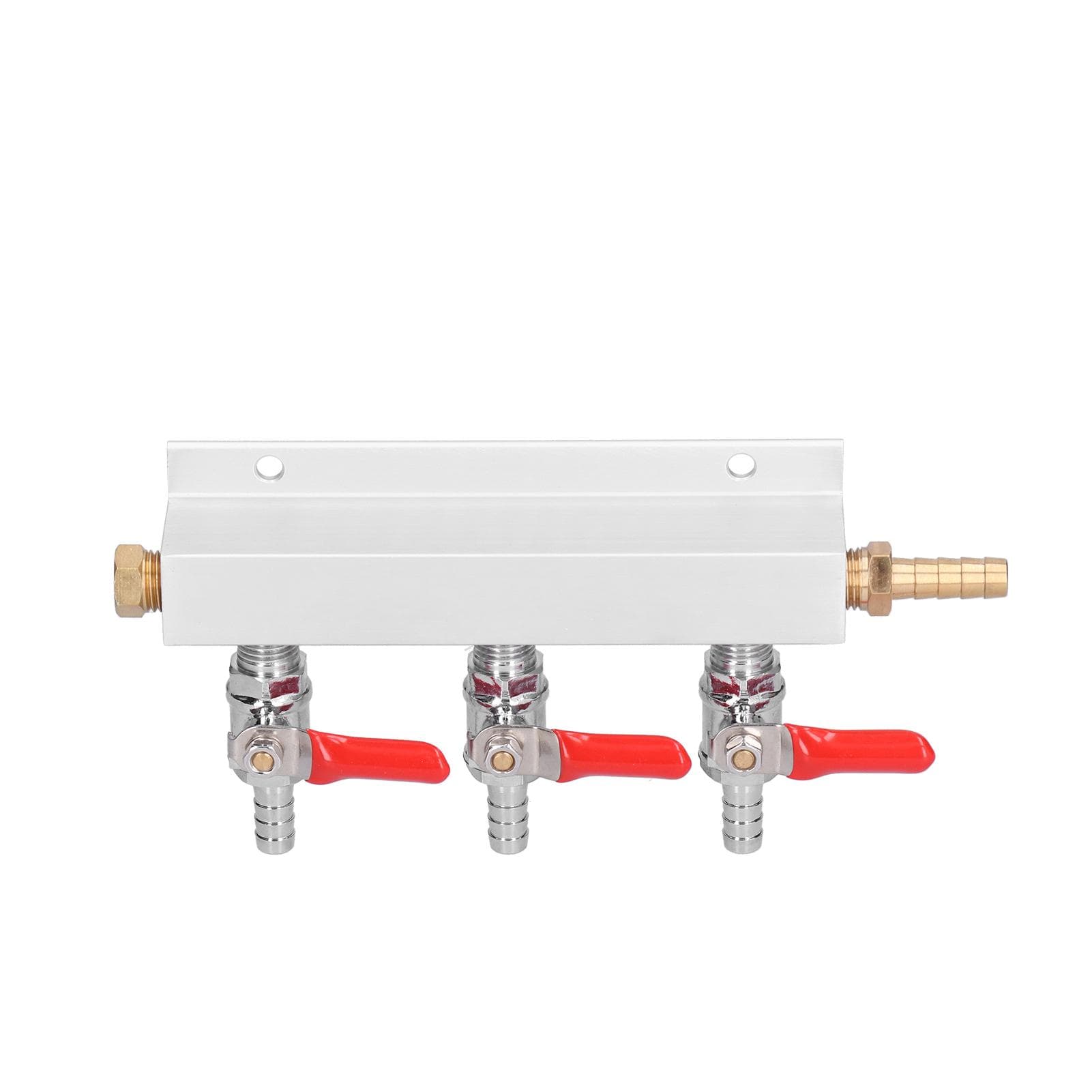3 Way Gas Splitter CO2 Gas Distribution Manifold with 5/16 Inch Beer Integrated Check Valves