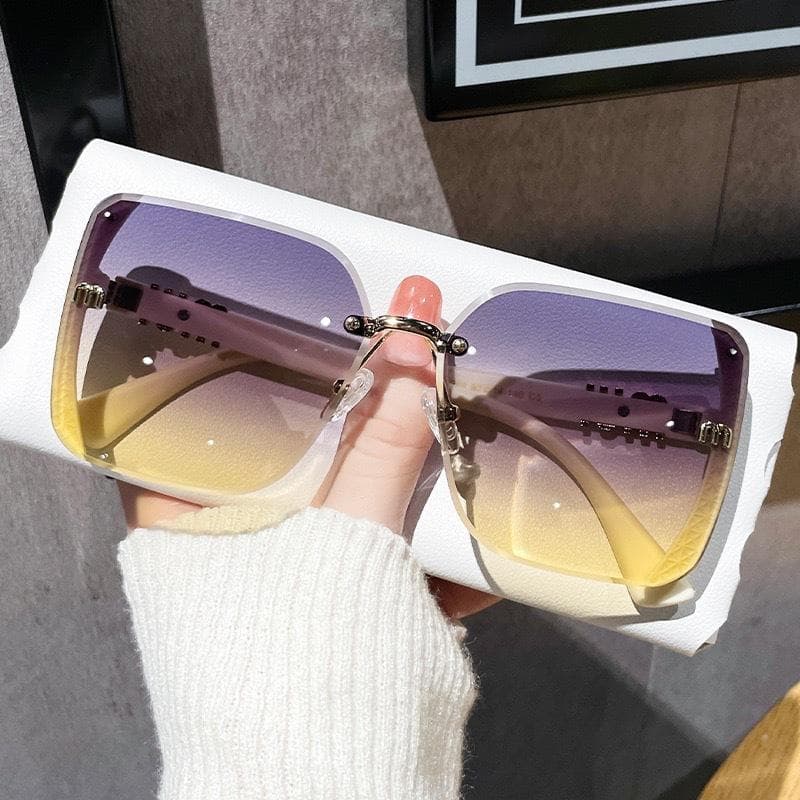 Fashion Oversized Square Sunglasses Women 2025 Luxury Brand Sun Glasses Vintage Sun Glasses Female Shades Outdoor Eyeglasses yellow