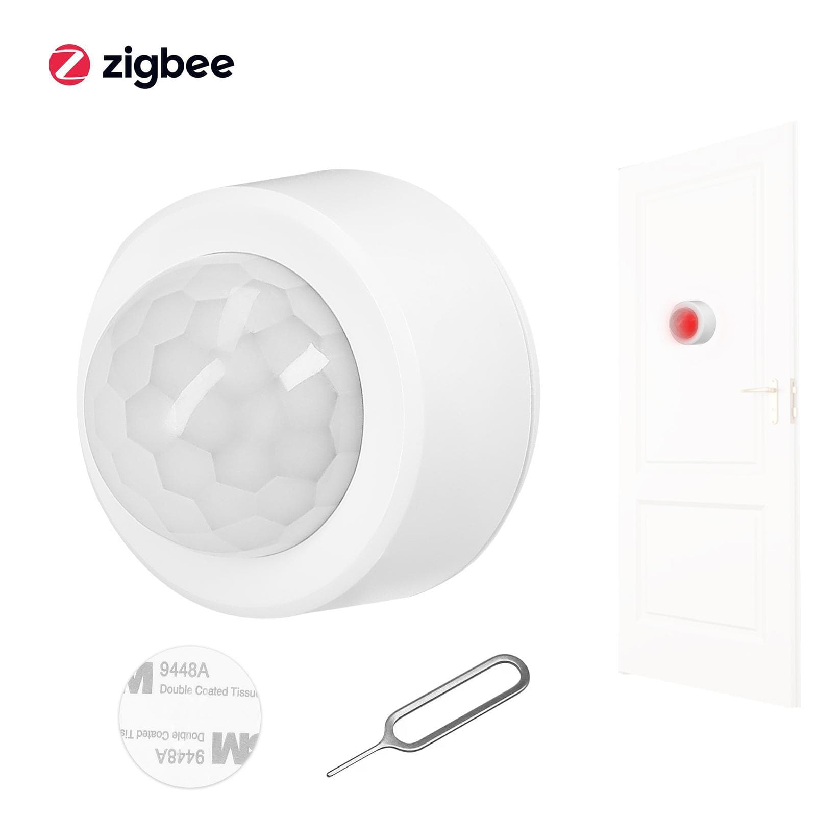 ZigBee PIR Motion Sensor Wireless Human Body Infrared Detector 120 degrees Wide-Angle Detection Support 0 white