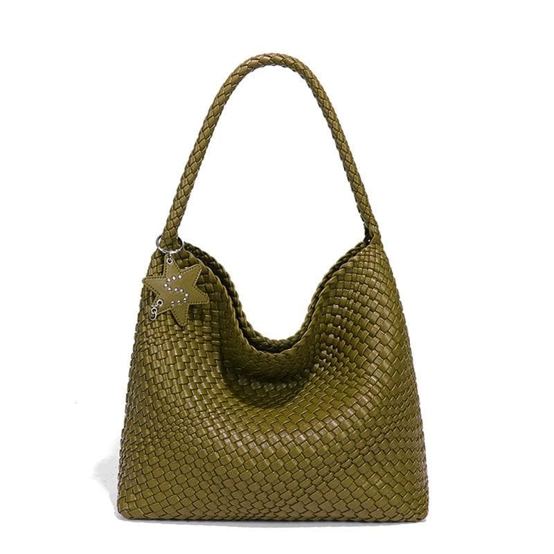 European and American Hand-woven Women's Bags with Large Capacity for Commuting, Shoulder and Underarm Bags, and A Laid-back Casual Tote Bag