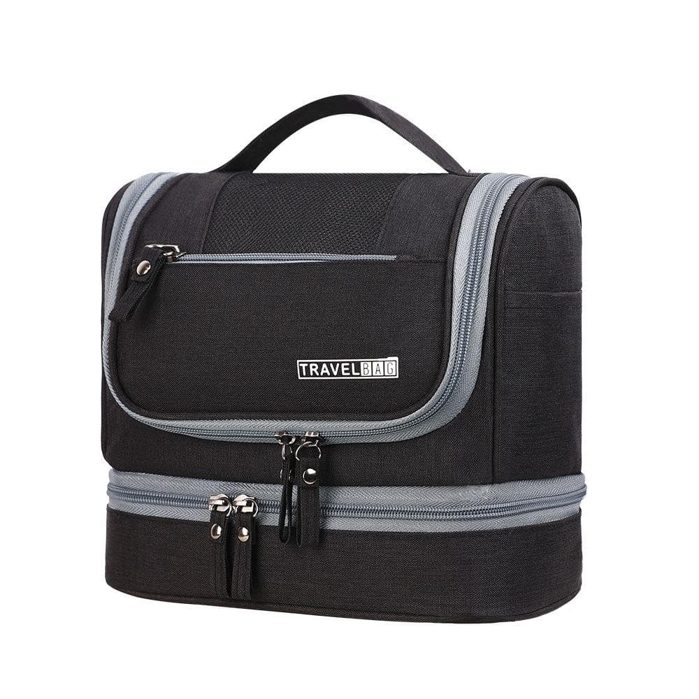 Multi functional Dry Wet Separation Cosmetic Wash Bag Travel Large Capacity Storage Bag black