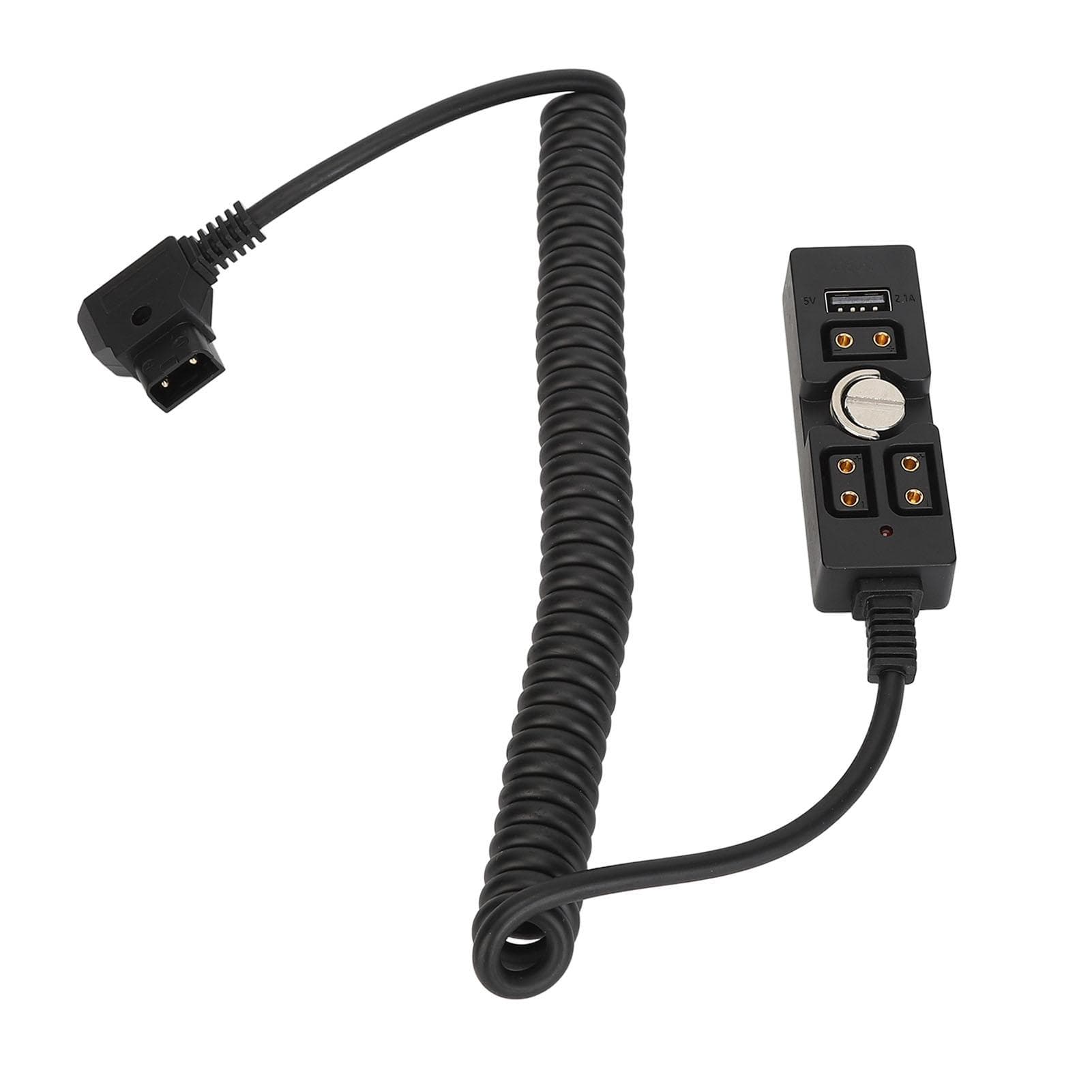 D Tap Male to 3 Port Female Splitter with 5V USB Indicator 1/4in Hand Screw Power Cable Connector
