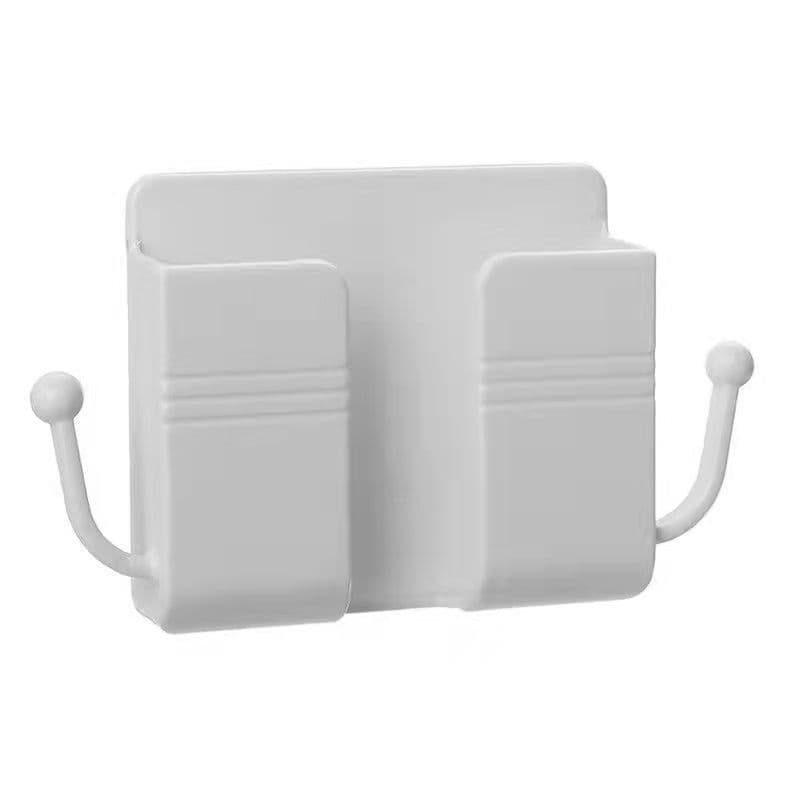 Multifunction Wall Mounted Organizer Storage Box Remote Control Mounted Mobile Phone Plug Wall Holder Charging Multifunction Holder Stand 4pcs white