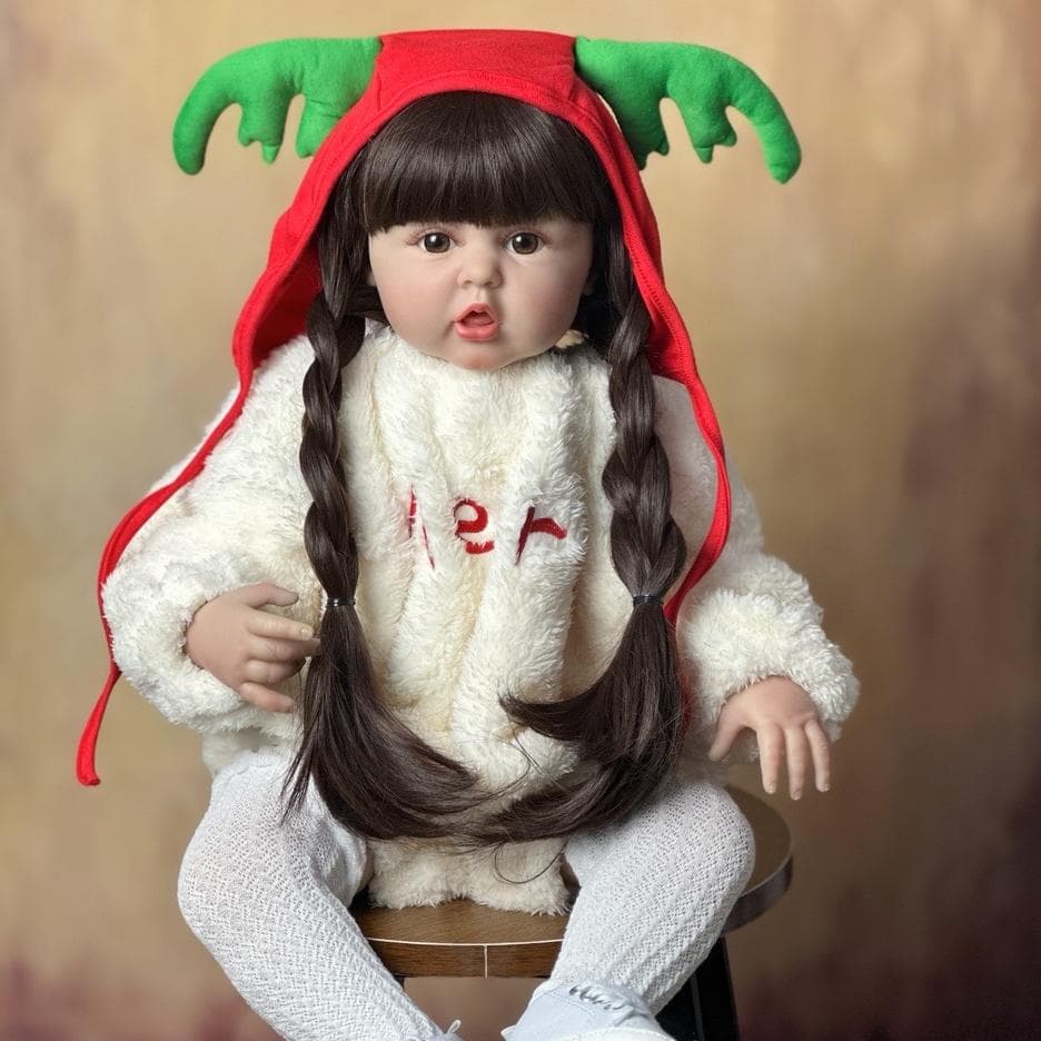 BZDOLL Reborn Baby Doll 60cm Like Real Soft Silicone Vinyl Princess Toddler Bebe Child Christmas Gift Girls Play House Boneca