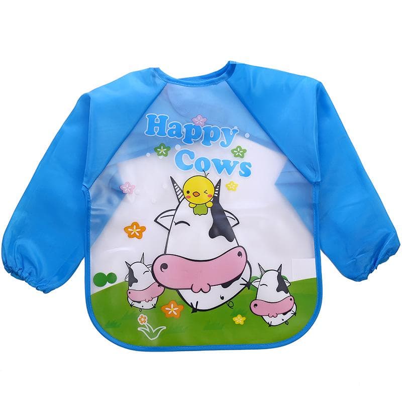 Waterproof Full Sleeve Bibs Children Apron Long Sleeve Feed Smock Bibs Kids Eating Breastplate Cloth