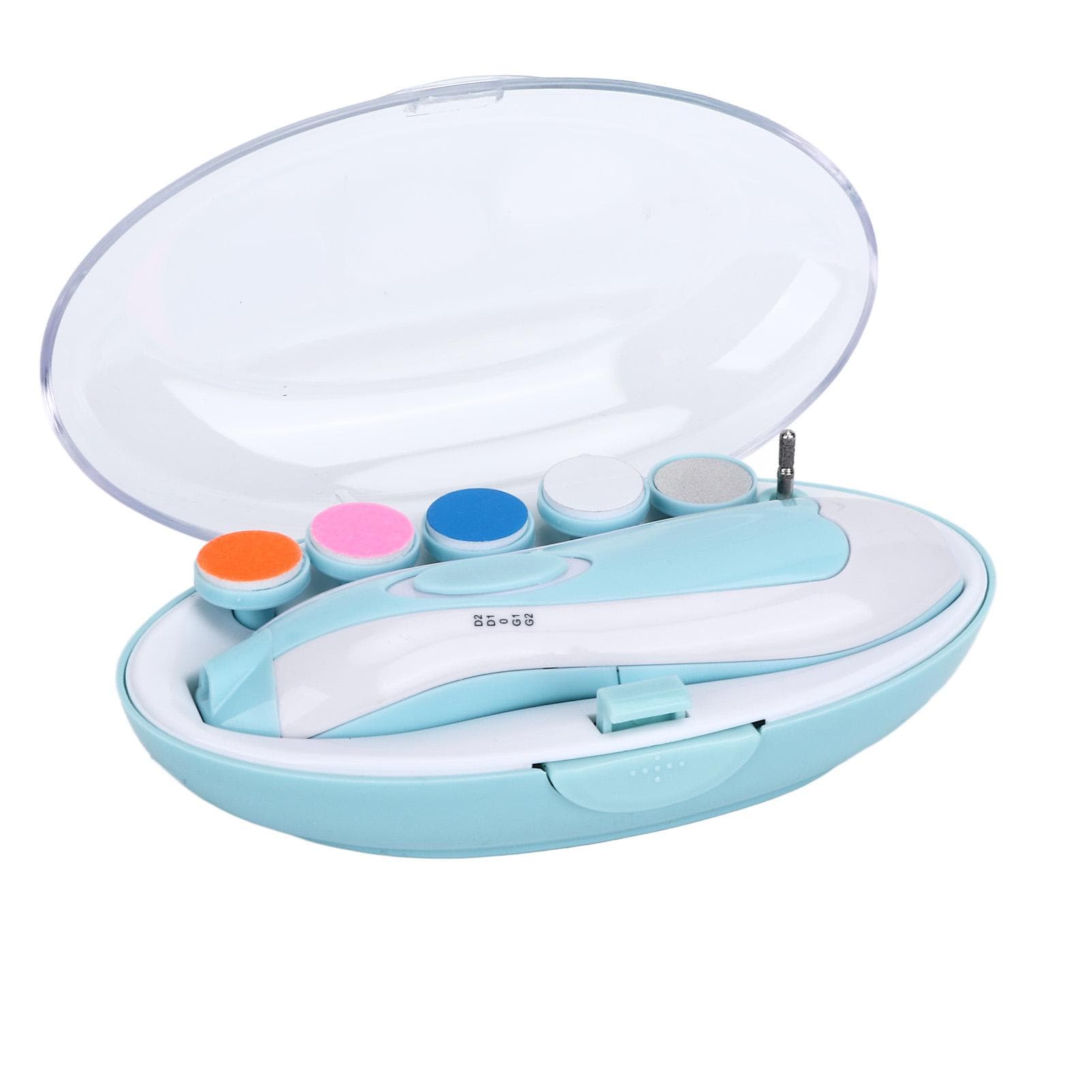 Baby Nail Trimmer 6 in 1 High Safety Quick Trimming LED Light Fine Grinding Baby Nail Clippers for blue