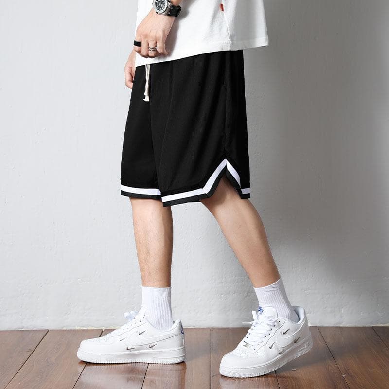 Men's Trendy Quick-Dry Ice Silk Basketball & Beach Shorts XXL black