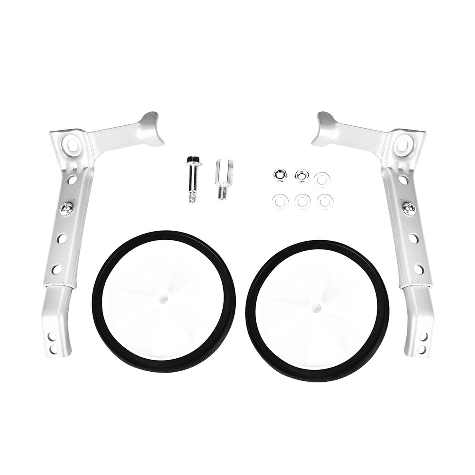 Variable Speed Bicycle Training Wheels Adjustable for Kids Bikes 16  to 22  (Silver)