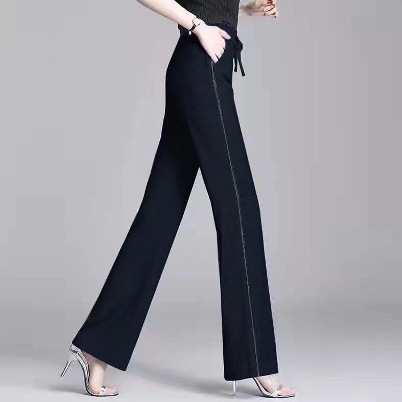 Tennis Jeans Summer Women's High Waist Soft Jeans Elastic Waist Wide-leg Pants Middle-aged and Elderly People Plus Size Pants 4XL