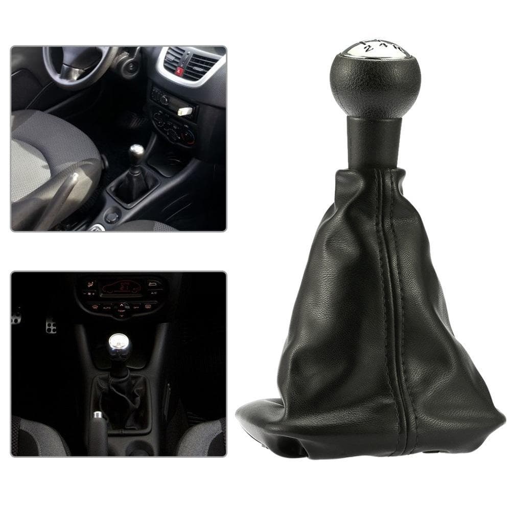 5 Speed Gear Shift Knob Gearstick Gaiter Boot Leather Replacement Kit for PEUGEOT 207 307 406