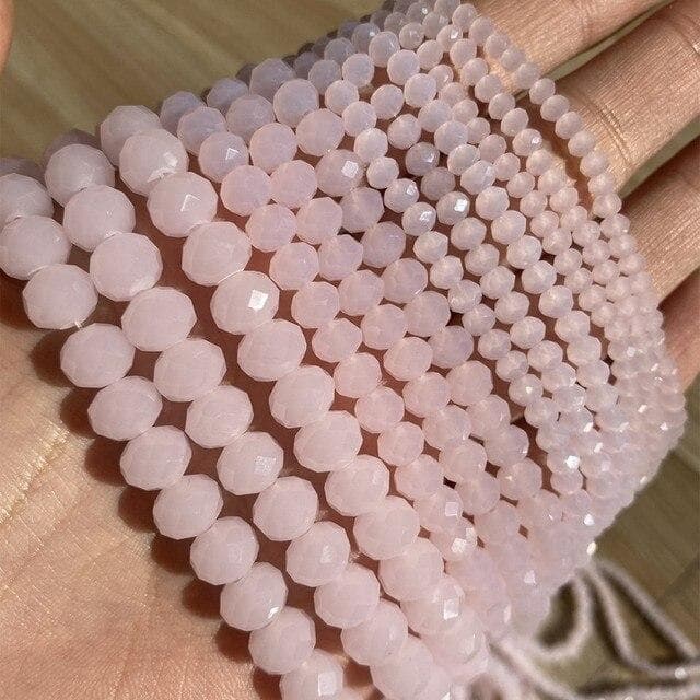 3/4/6/8mm Faceted Round Austria Crystal Beads Shiny Glass Rondelle Spacer Beads for Needlework Jewelry Making Diy Bracelet 15'' 6mm 89-92pcs Beads