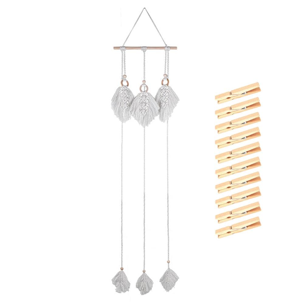 Hat Stand Hat Organizer Weaving Hat Storage Hanger Bohemian Style Wall Hanging Hat Rack Hanger Home beige