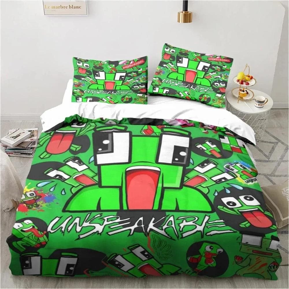 Cartoon Funny Play Unspeak.able Bedding Set Bedroom Soft Bedspreads for Bed Comefortable Duvet Cover Quilt and Pillowcase 135x200cm 2pcs