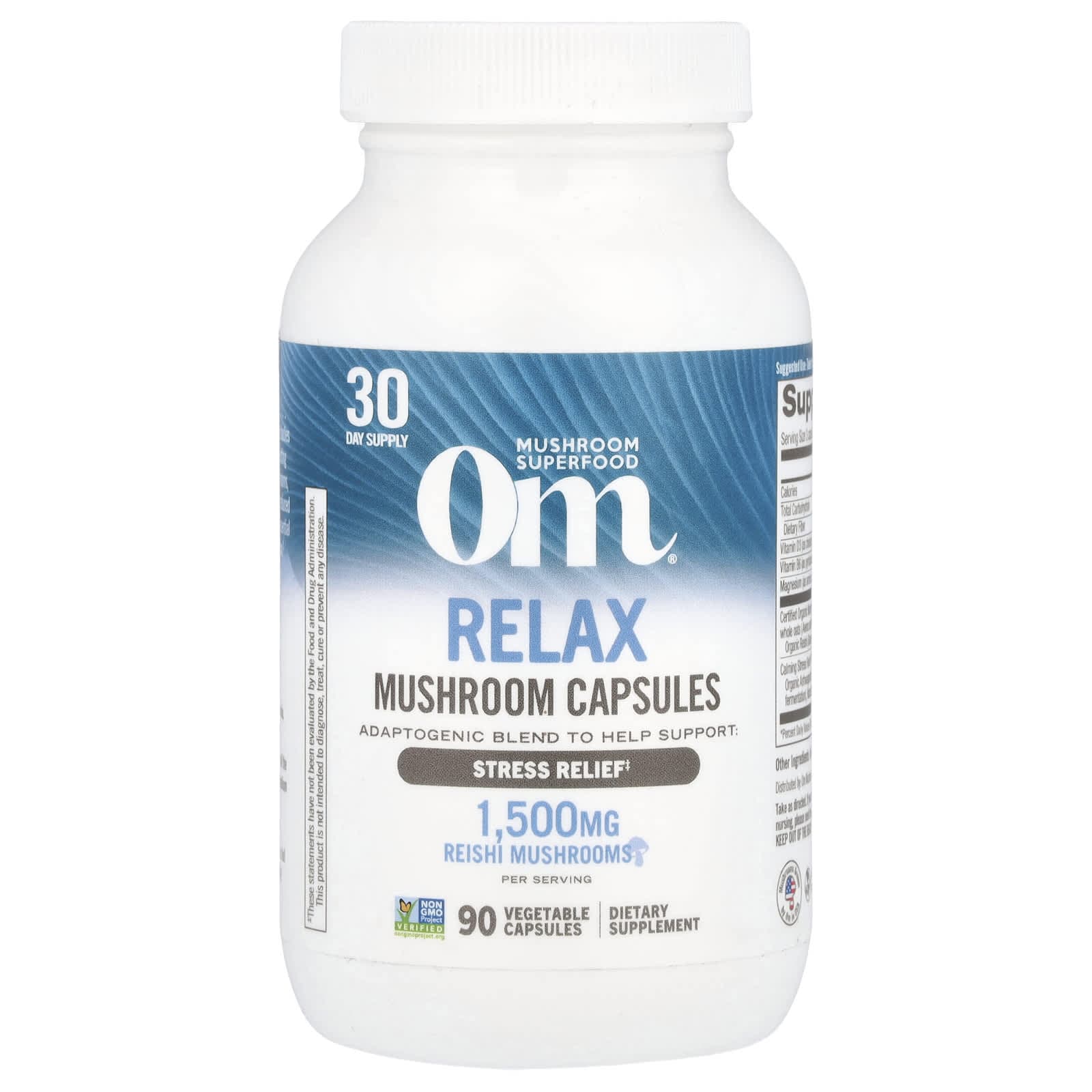 Om Mushrooms, Relax, Mushroom Capsule, 90 Veggie Capsules